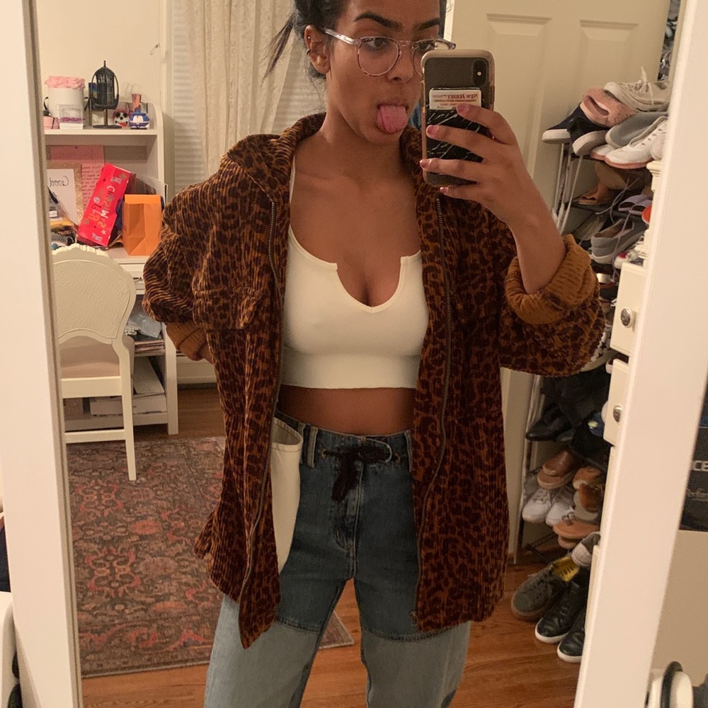 URBAN OUTFITTERS VINTAGE LEOPARD OVERSIZED JACKET